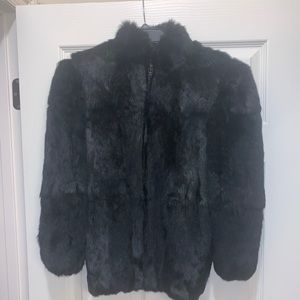 Black Faux Fur Black Coat